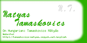 matyas tamaskovics business card