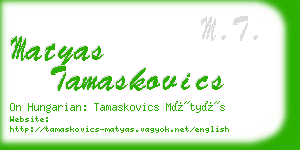 matyas tamaskovics business card